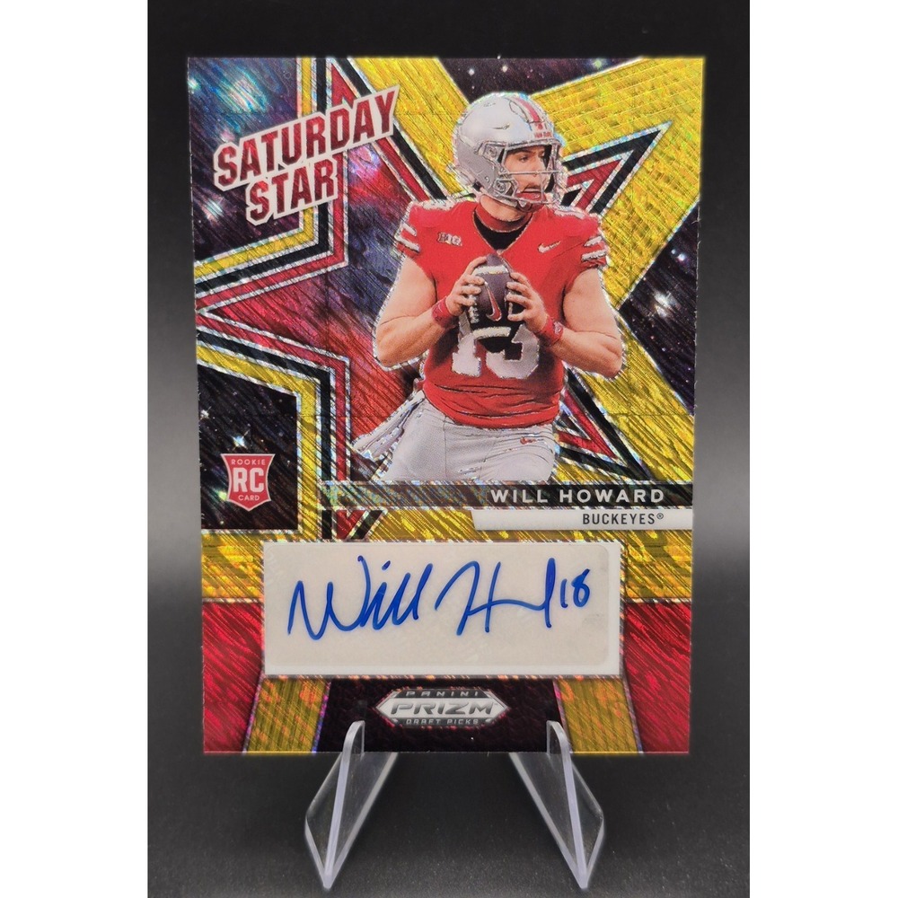2025 Prizm Draft Picks Will Howard #SSS-WHD Saturday Star Auto Gold Shimmer /15